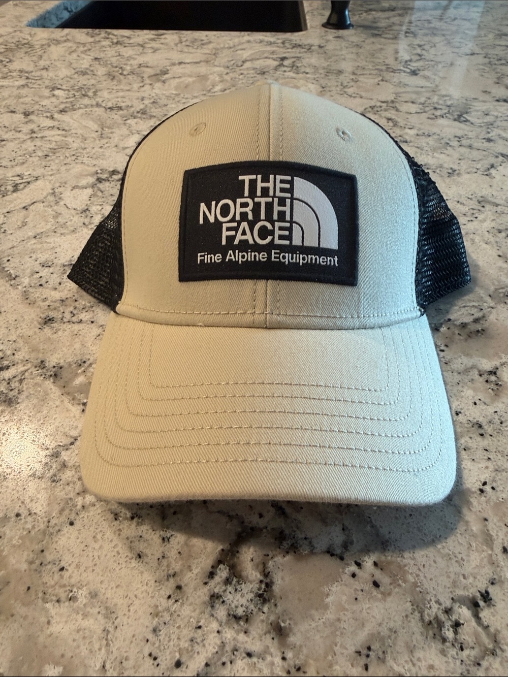 The North Face Beige and Black Trucker Cap